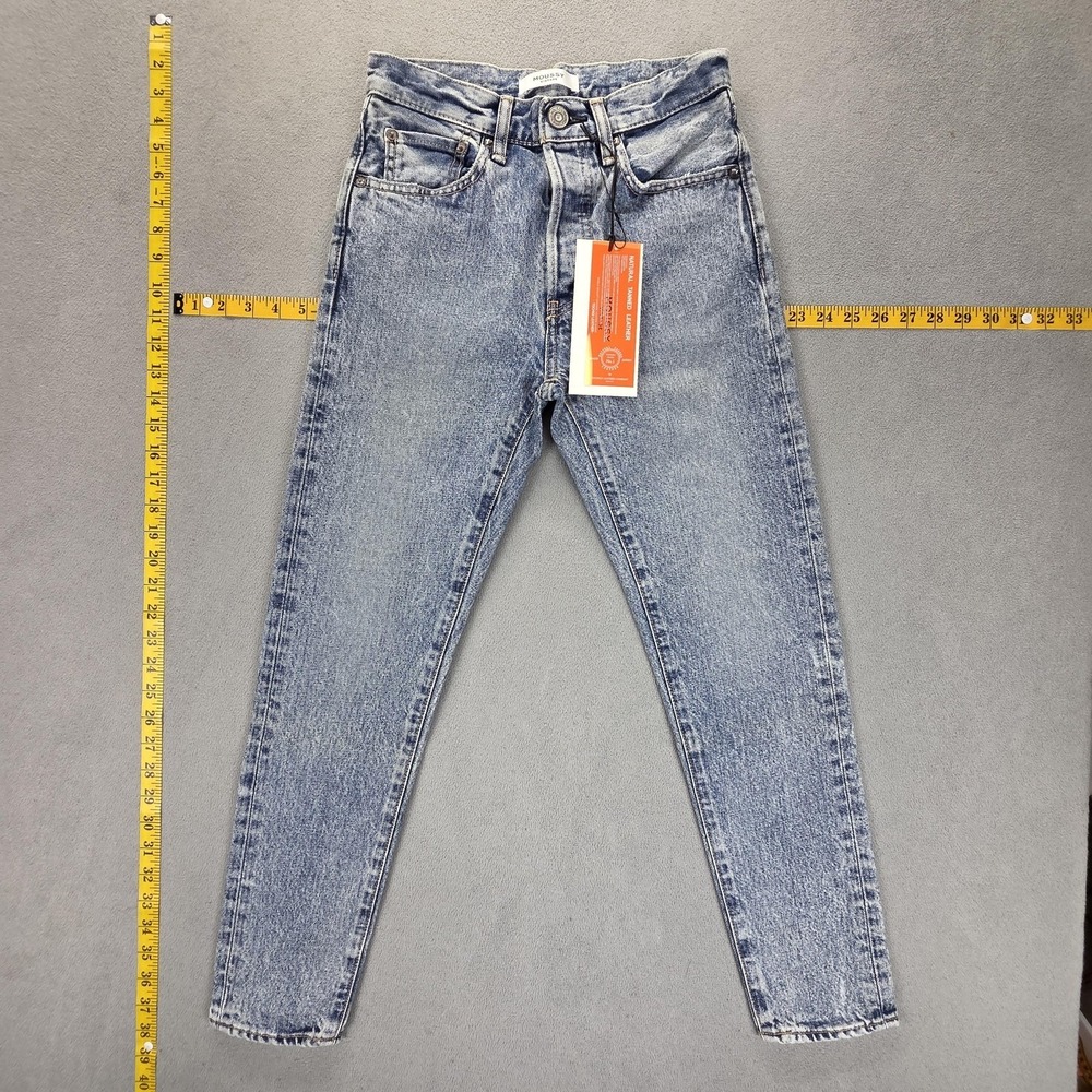 NWT Moussy Vintage Jeans Womens 24 Blue Howa Light Wash Tapered Made in Japan